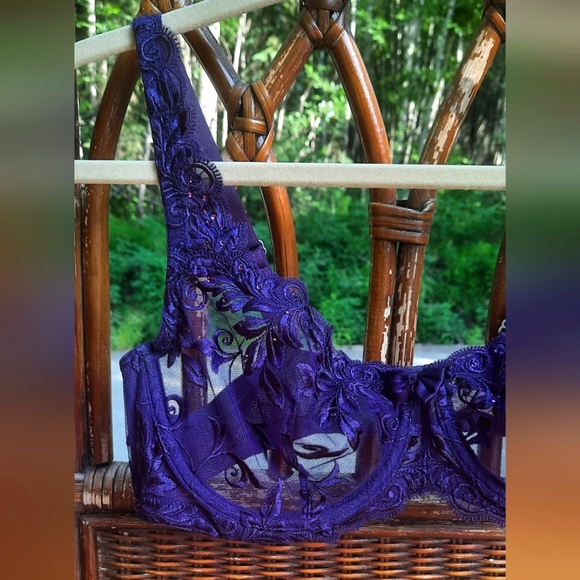 🌟3/50 Soma Purple Lace Sexy Sheer Bra - Picture 7 of 10